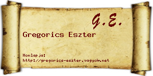 Gregorics Eszter névjegykártya